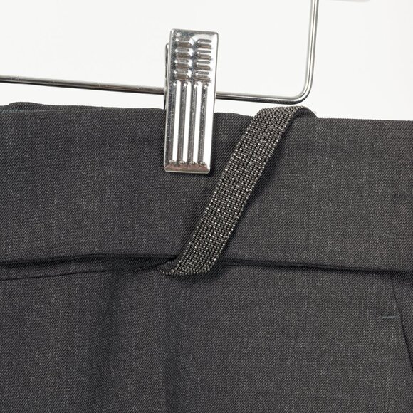 Brunello Cucinelli SS/21 Grey Wool-Blend Monili-Bead Trousers - Picture 5 of 14